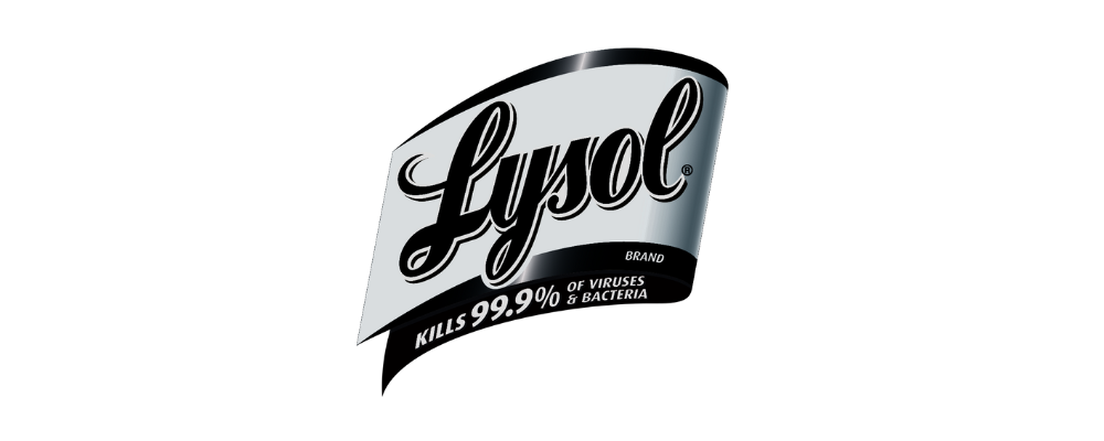 Lysol Brand Logo. Kills 99.9% of Viruses & Bacteria. Lysol products disinfect and sanitize surfaces. Lysol products in Washington DC.