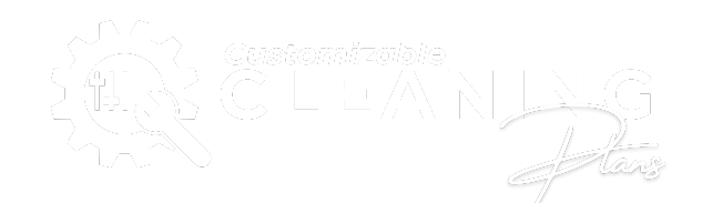 Customizable cleaning plans logo. About cleaning services, gear and wrench icon. Professional cleaning options in Washington DC.