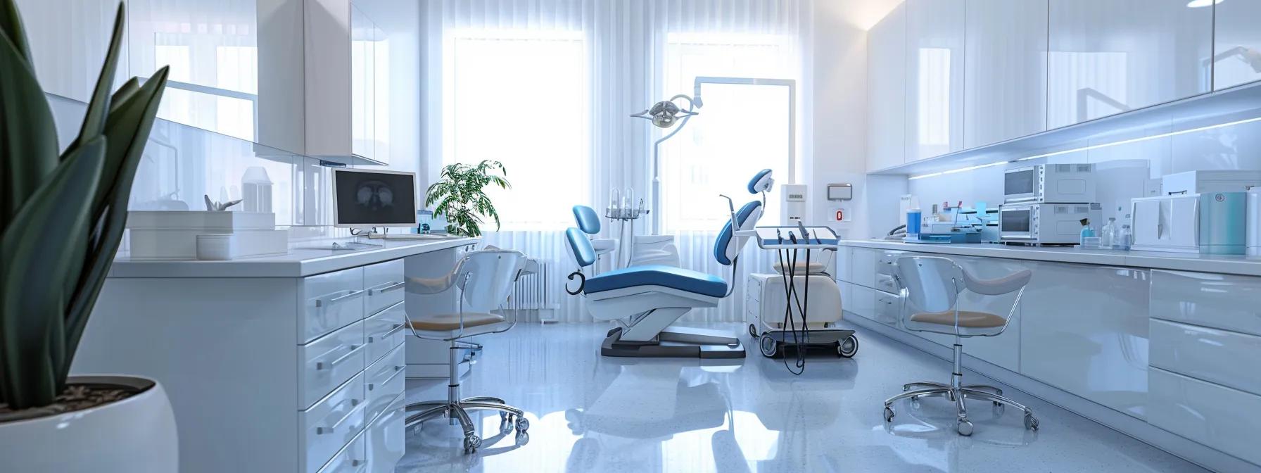 Modern dental clinic interior with equipment. Dental services in Washington DC offer advanced care in a clean, bright environment.